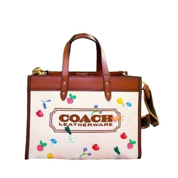 Coach Field Tote 30 Garden Floral Embroidery Shoulder Bag - Picture 1 of 13